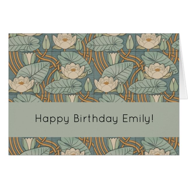 Water Lilies Lily Art Nouveau Nature (Front Horizontal)