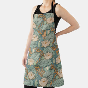 Water Lilies Lily Art Nouveau Nature Apron