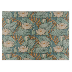 Water Lilies Lily Art Nouveau Nature Cutting Board