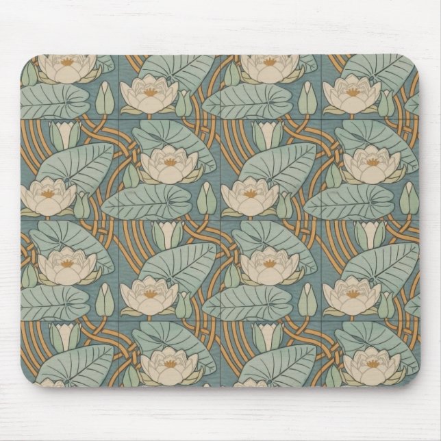 Water Lilies Lily Art Nouveau Nature Mouse Mat (Front)