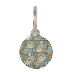 Water Lilies Lily Art Nouveau Nature Pet Tag