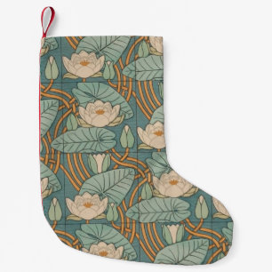 Water Lilies Lily Art Nouveau Nature Small Christmas Stocking