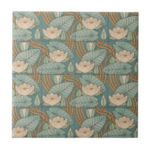 Water Lilies Lily Art Nouveau Nature Tile