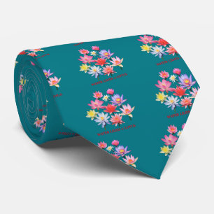 Water Lilies & Lotus Tie