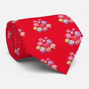 Water Lilies & Lotus Tie