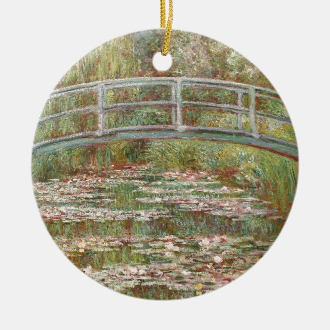 Water Lilies ~ Monet Ceramic Tree Decoration (Front)