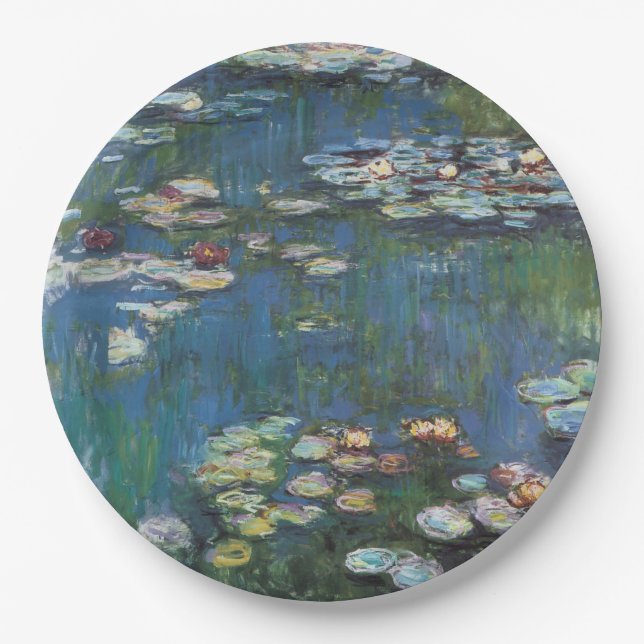 Water lilies,one of many painting of claude Monet Paper Plate (Front)