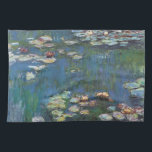 Water lilies,one of many painting of claude Monet Tea Towel<br><div class="desc">Oscar-Claude Monet 14 November 1840 – 5 December 1926) was a founder of French Impressionist painting, and the most consistent and prolific practitioner of the movement's philosophy of expressing one's perceptions before nature, especially as applied to plein-air landscape painting.The term "Impressionism" is derived from the title of his painting Impression,...</div>