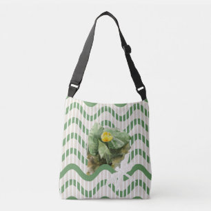 Water lilies pattern crossbody bag