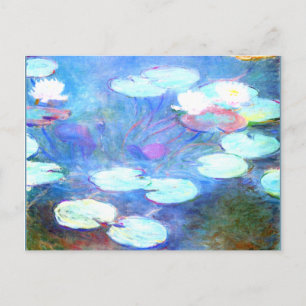 Water Lilies, Pink - Beautiful art by Claude Monet Postcard