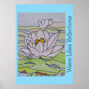 Water Lilies' Reflections Poster