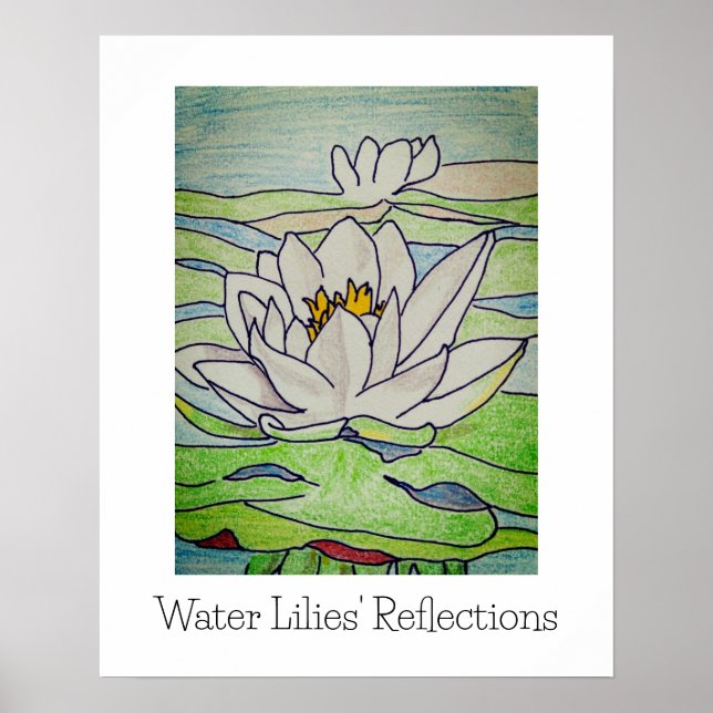Water Lilies' Reflections  Poster (Front)