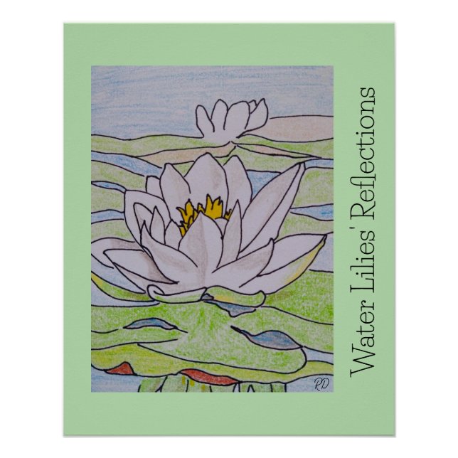Water Lilies' Reflections  Poster (Front)