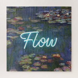 Water Lilies Remix – Neon “FLOW” Wall Art & Gifts Jigsaw Puzzle