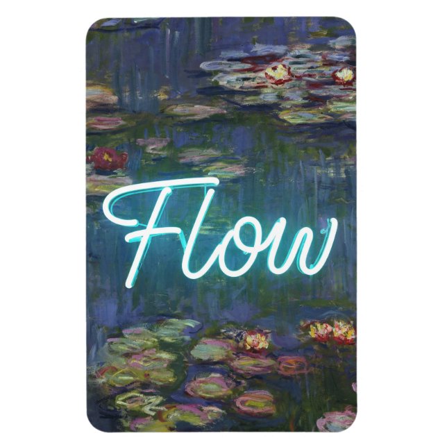 Water Lilies Remix – Neon “FLOW” Wall Art & Gifts Magnet (Vertical)