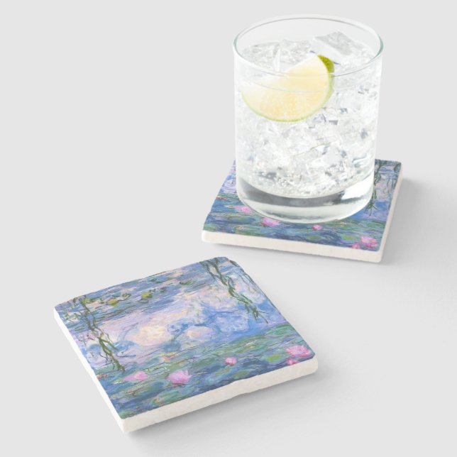 Water Lilies Stone Coaster (Side)