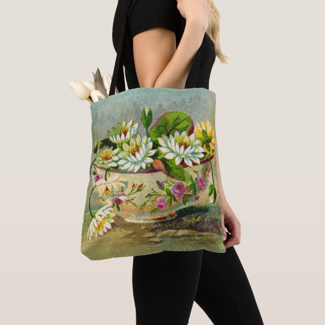 Water Lilies Tote Bag (Close Up)