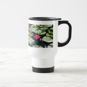water lilies travel mug