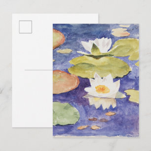 Water lilies watercolor illustration - Maria Wiik Postcard
