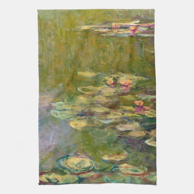 WATER LILLIES by Claude Monet  Tea Towel (Vertical)