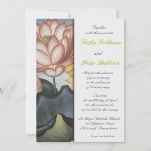 Water Lilly Floral Wedding Invitation