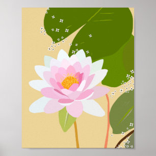 Water Lily 07 Yellow And Pink Poster