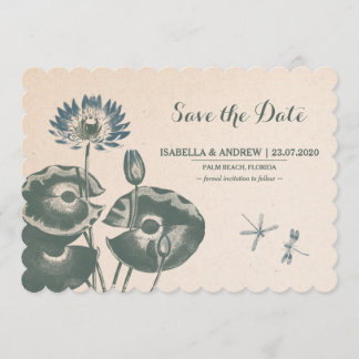 Water Lily and Dragonfly Save The Date