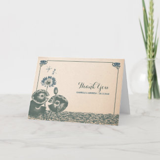 Water lily and dragonfly thank you card