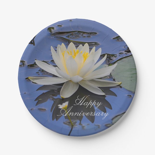 Water Lily Anniversary Plate (Front)