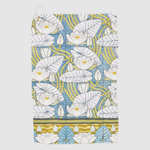 Water Lily Art Nouveau Floral Golf Towel