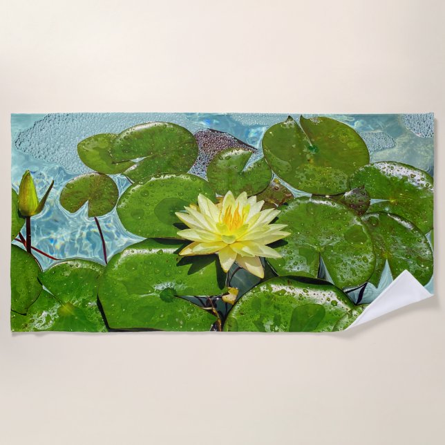 Water Lily Beach Towel (Front)
