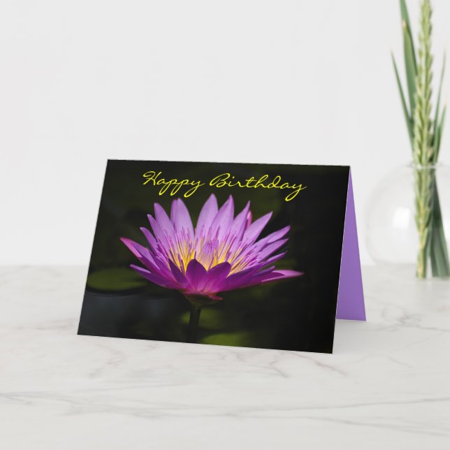 Water Lily Birthday Card (Front)