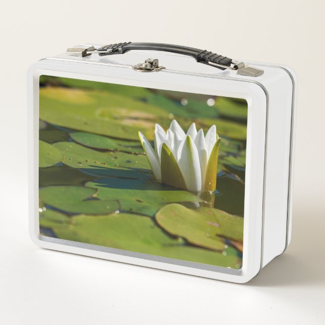 Water Lily Blossom Metal Lunch Box (Front)