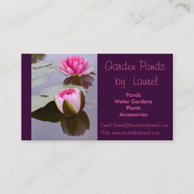 Water Lily Business Card (Front)