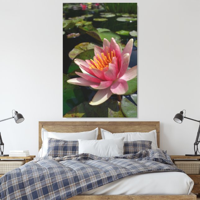 Water Lily Canvas Print (Insitu(Bedroom))