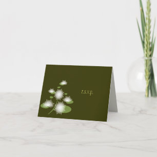 Water Lily Elegant Simple Contemporary RSVP Invitation