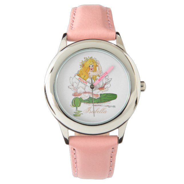 Water Lily Fairy Cute Flower Child Floral Girl Watch (Front)