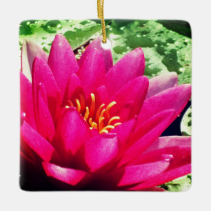 Water lily flower ceramic ornament