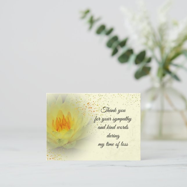 Water Lily Flower On Spring Thank You Card (Standing Front)