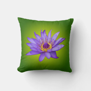Water Lily Flower Pond Aquatic Purple Water Bloom Cushion