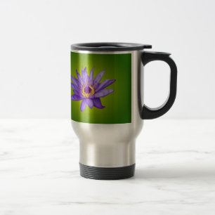 Water Lily Flower Pond Aquatic Purple Water Bloom Travel Mug