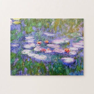 Water Lily Flowers in Bloom Claude Monet Fine Art Jigsaw Puzzle