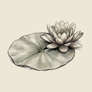 Water Lily Frog Series Botanical Paper Coaster