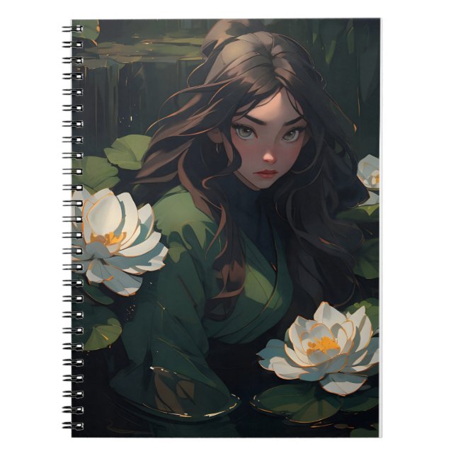 Water Lily Girl Notebook (Front)
