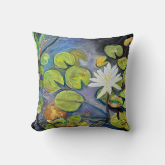 Water Lily in Bloom Throw Pillow