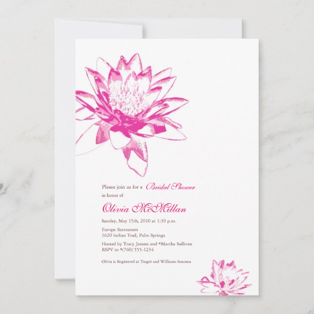 Water Lily Invitations (Front)