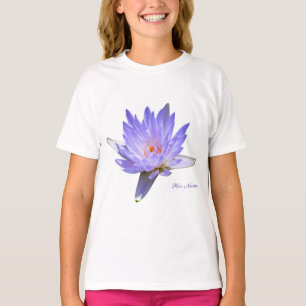 Water Lily Lavender Girls Ruffled T-Shirt