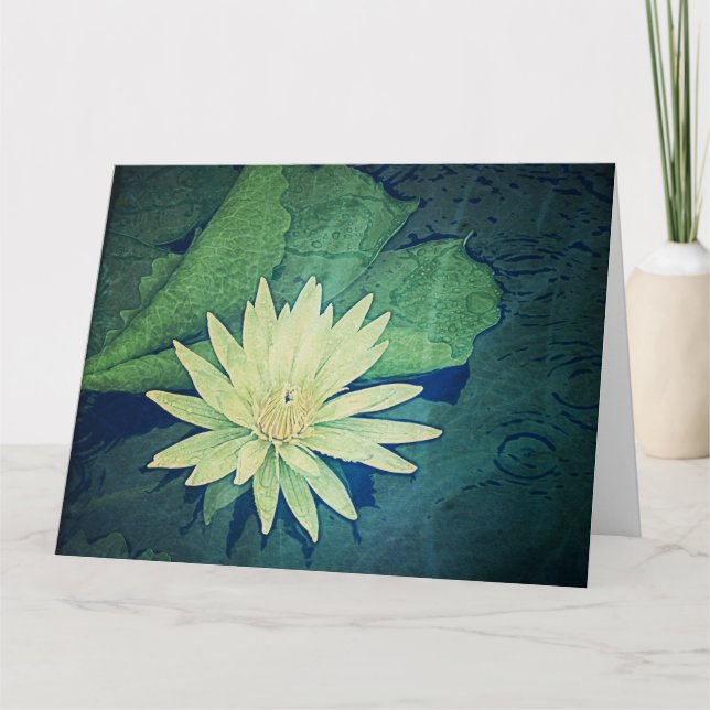 Water Lily Lilies Flowers CUSTOM Big Birthday Card (Front)