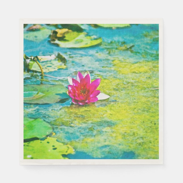 Water Lily Lilypad Napkin (Front)