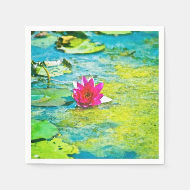 Water Lily Lilypad Napkin (Front)